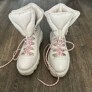 H&M White and Pink Ankle Boots